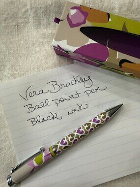 Vera Bradley Ball Point Pen, "Plum Crazy" Black Ink, NIB